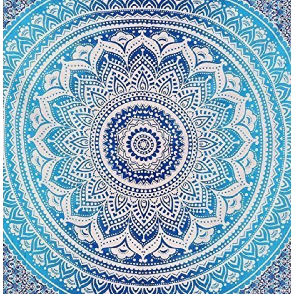 Blue Mandala Tapestry